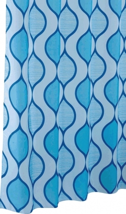 Штора для ванной Iddis Curved Lines Blue