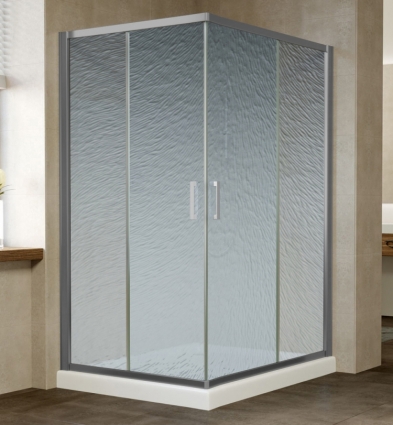 Душевой уголок Vegas Glass ZA-F 110*100 07 02 профиль матовый хром, стекло шиншилла