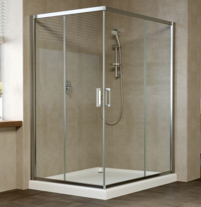 Душевой уголок Vegas Glass ZA-F 0120*110 08 01 профиль глянцевый хром, стекло прозрачное