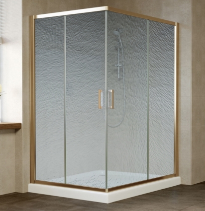 Душевой уголок Vegas Glass ZA-F 0120*110 05 02 профиль бронза, стекло шиншилла