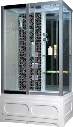Душевая кабина Niagara Lux 7716B L серебристый матовый, черный