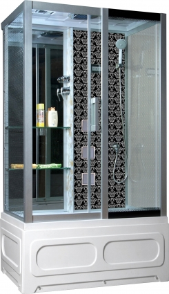 Душевая кабина Niagara Lux 7716B R серебристый матовый, черный