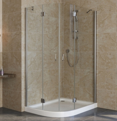 Душевой уголок Vegas Glass AFS-F Lux 110*100 08 01 R профиль глянцевый хром, стекло прозрачное