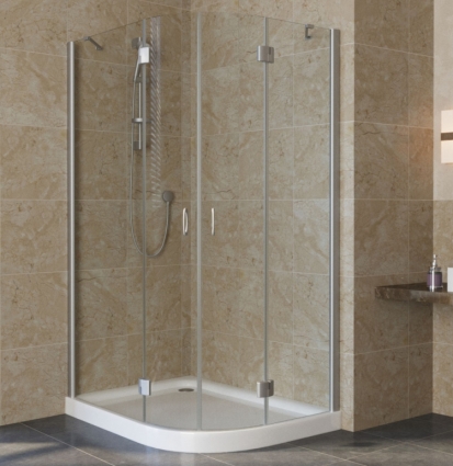 Душевой уголок Vegas Glass AFS-F Lux 120*80 07 01 L профиль матовый хром, стекло прозрачное