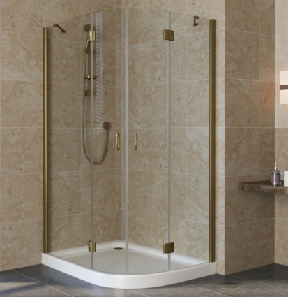 Душевой уголок Vegas Glass AFS-F Lux 120*80 05 01 L профиль бронза, стекло прозрачное