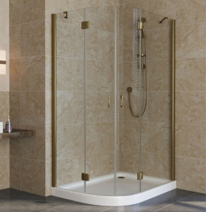 Душевой уголок Vegas Glass AFS-F Lux 120*80 05 01 R профиль бронза, стекло прозрачное
