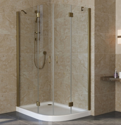 Душевой уголок Vegas Glass AFS-F Lux 120*90 05 01 L профиль бронза, стекло прозрачное