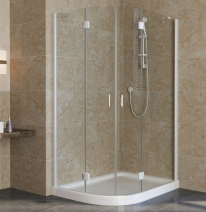 Душевой уголок Vegas Glass AFS-F Lux 120*90 01 01 R профиль белый, стекло прозрачное