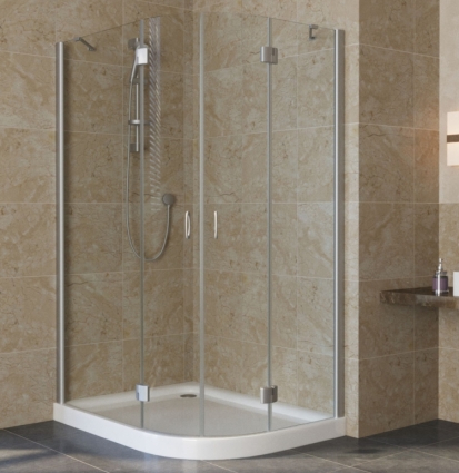 Душевой уголок Vegas Glass AFS-F Lux 120*100 07 01 L профиль матовый хром, стекло прозрачное