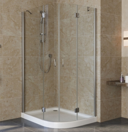 Душевой уголок Vegas Glass AFS-F Lux 110*80 08 01 L профиль глянцевый хром, стекло прозрачное