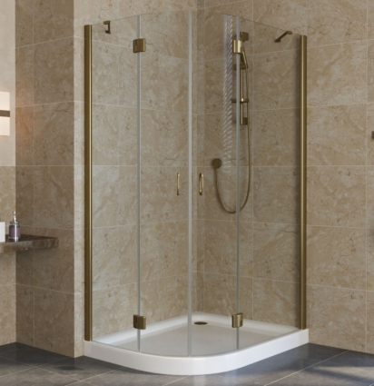 Душевой уголок Vegas Glass AFS-F Lux 100*90 05 01 R профиль бронза, стекло прозрачное