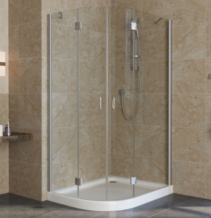 Душевой уголок Vegas Glass AFS-F Lux 100*90 07 01 R профиль матовый хром, стекло прозрачное