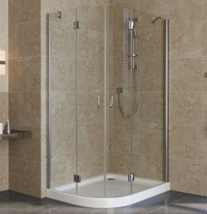Душевой уголок Vegas Glass AFS-F Lux 100*90 08 01 R профиль глянцевый хром, стекло прозрачное