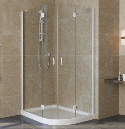 Душевой уголок Vegas Glass AFS-F Lux 110*80 01 01 L профиль белый, стекло прозрачное