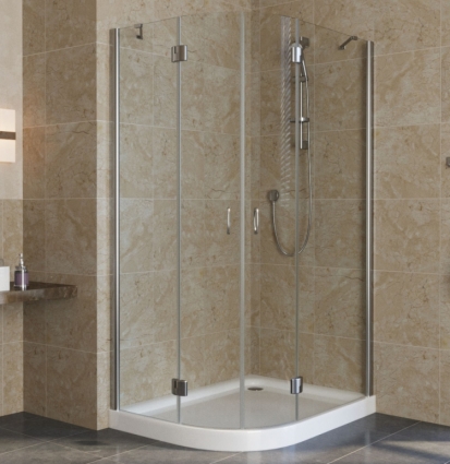 Душевой уголок Vegas Glass AFS-F Lux 110*80 08 01 R профиль глянцевый хром, стекло прозрачное