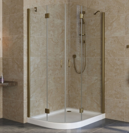 Душевой уголок Vegas Glass AFS-F Lux 110*90 05 01 R профиль бронза, стекло прозрачное