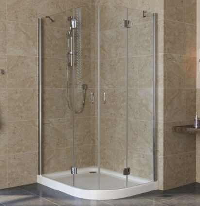 Душевой уголок Vegas Glass AFS-F Lux 110*90 08 01 L профиль глянцевый хром, стекло прозрачное