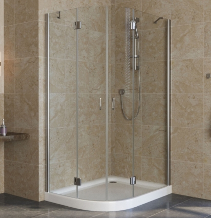Душевой уголок Vegas Glass AFS-F Lux 110*90 08 01 R профиль глянцевый хром, стекло прозрачное