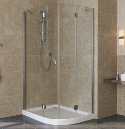 Душевой уголок Vegas Glass AFS-F Lux 100*80 08 01 L профиль глянцевый хром, стекло прозрачное