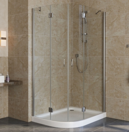 Душевой уголок Vegas Glass AFS-F Lux 100*80 08 01 R профиль глянцевый хром, стекло прозрачное