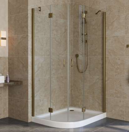 Душевой уголок Vegas Glass AFS-F Lux 100*80 05 01 R профиль бронза, стекло прозрачное