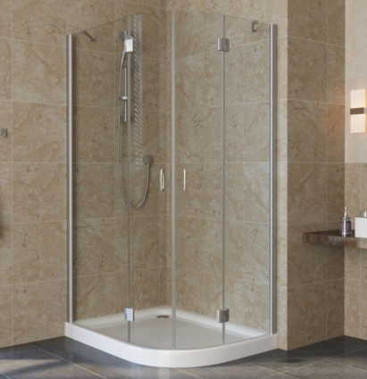 Душевой уголок Vegas Glass AFS-F Lux 100*80 07 01 L профиль матовый хром, стекло прозрачное
