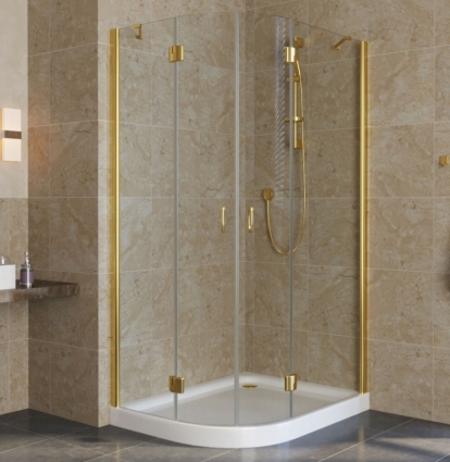 Душевой уголок Vegas Glass AFS-F Lux 100*80 09 01 R профиль золото, стекло прозрачное