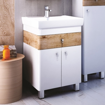 Тумба для комплекта Iddis Carlow 55 напольная, белая, дерево