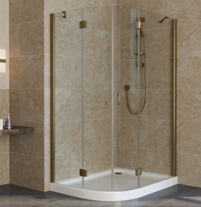 Душевой уголок Vegas Glass AFS-F Lux 120*100 05 01 R профиль бронза, стекло прозрачное