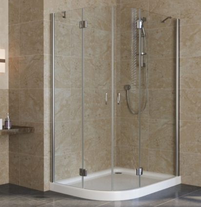 Душевой уголок Vegas Glass AFS-F Lux 120*110 08 01 R профиль глянцевый хром, стекло прозрачное