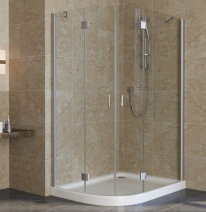 Душевой уголок Vegas Glass AFS-F Lux 120*110 07 01 R профиль матовый хром, стекло прозрачное