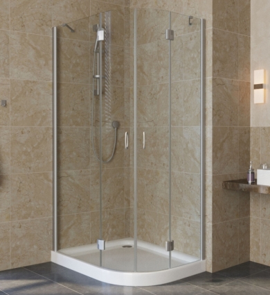 Душевой уголок Vegas Glass AFS-F Lux 80*90 07 01 L профиль матовый хром, стекло прозрачное