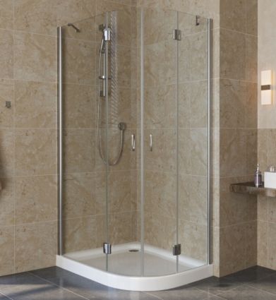 Душевой уголок Vegas Glass AFS-F Lux 80*90 08 01 L профиль глянцевый хром, стекло прозрачное