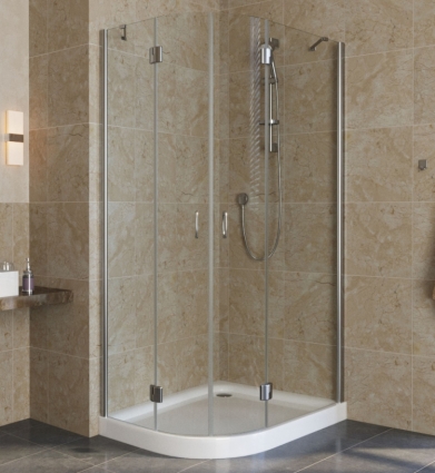 Душевой уголок Vegas Glass AFS-F Lux 80*90 08 01 R профиль глянцевый хром, стекло прозрачное