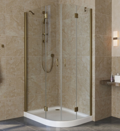 Душевой уголок Vegas Glass AFS-F Lux 80*90 05 01 L профиль бронза, стекло прозрачное