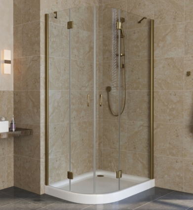 Душевой уголок Vegas Glass AFS-F Lux 80*90 05 01 R профиль бронза, стекло прозрачное