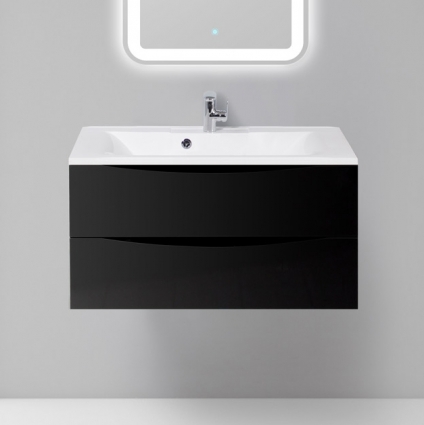 Тумба с раковиной BelBagno Marino 90 nero lucido