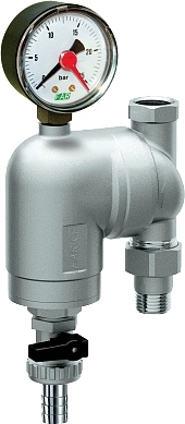Сетчатый фильтр FAR FA 39A6 12100 1/2" поворотное соединение, с манометром