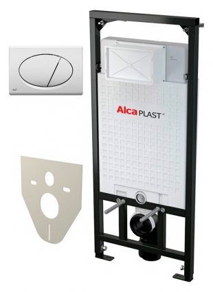 Система инсталляции для унитазов AlcaPlast Sadromodul A101/1200 4 в 1 кнопка смыва белая