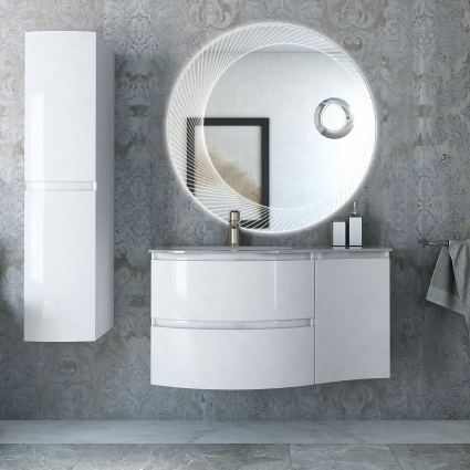 Мебель для ванной Cezares Vague 104 L bianco lucido