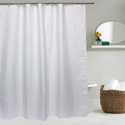 Штора для ванной Bath Plus Decor collection JAC1508 180x200, бело-серебреная