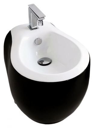 Биде напольное ArtCeram Blend BLB002 01;50 черное с белым