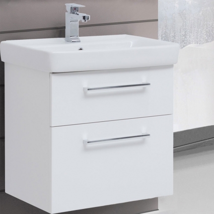 Тумба с раковиной Dreja Q max 70 белый глянец
