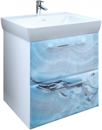 Тумба для комплекта Marka One Visbaden 60П blue marble