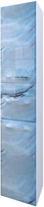 Шкаф-пенал Marka One Visbaden 30П blue marble, L