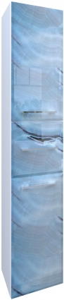 Шкаф-пенал Marka One Visbaden 30П blue marble, R