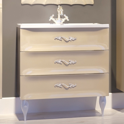 Тумба с раковиной Marka One Lumier 75Н vanilla