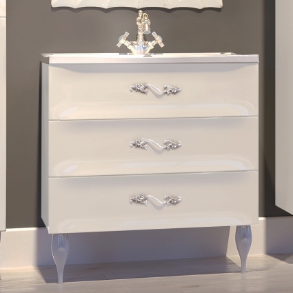 Тумба с раковиной Marka One Lumier 75Н white