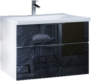Тумба с раковиной Marka One Idalgo 75П black stone