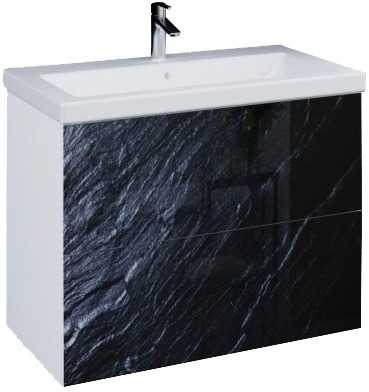 Тумба для комплекта Marka One Lacio 80П black stone